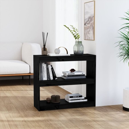 vidaXL Estantería/divisor de espacios madera pino negro 80x30x71,5 cm