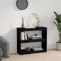 vidaXL Estantería/divisor de espacios madera pino negro 80x30x71,5 cm vidaXL Estantería/divisor de espacios madera pino negro 80x30x71,5 cm