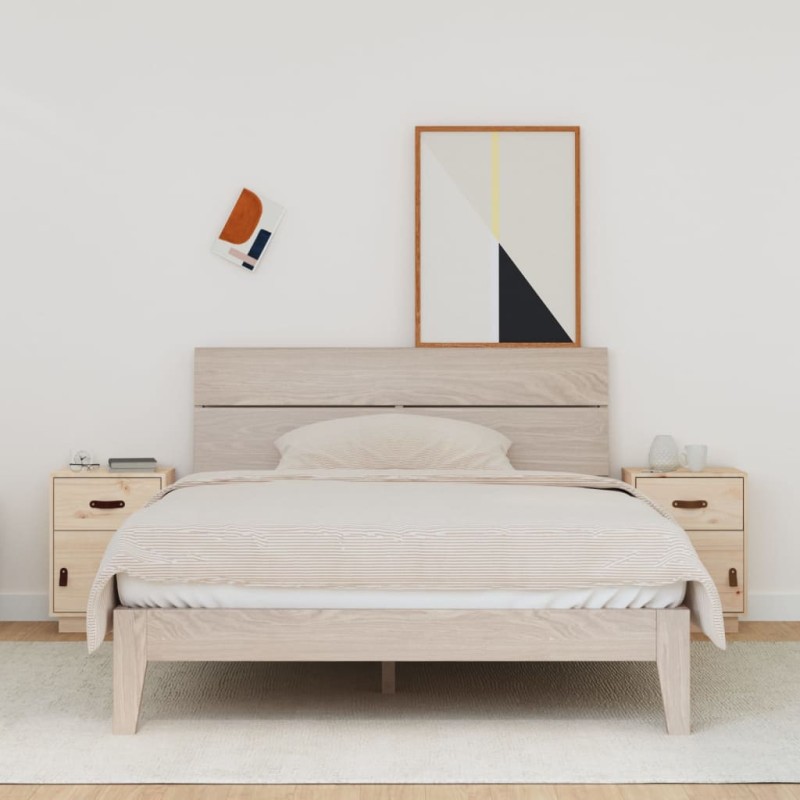 vidaXL Mesitas de noche 2 uds madera maciza de pino 40x34x55 cm vidaXL Mesitas de noche 2 uds madera maciza de pino 40x34x55 cm