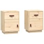 vidaXL Mesitas de noche 2 uds madera maciza de pino 40x34x55 cm vidaXL Mesitas de noche 2 uds madera maciza de pino 40x34x55 cm