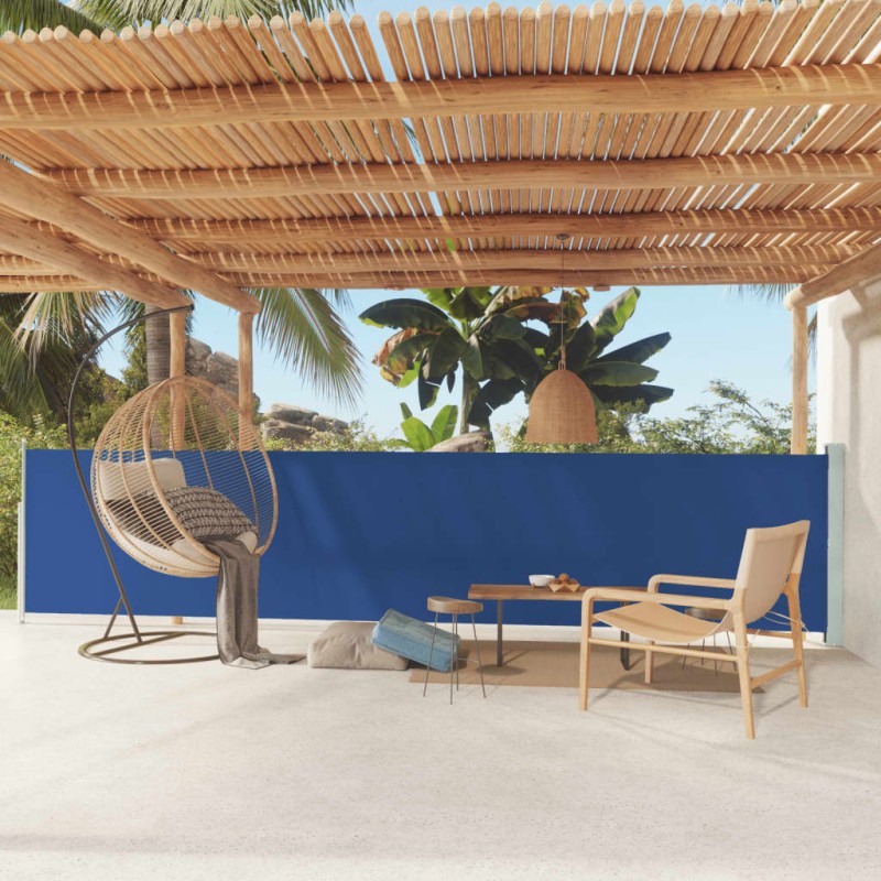 vidaXL Toldo lateral retráctil de jardín azul 117x600 cm vidaXL Toldo lateral retráctil de jardín azul 117x600 cm