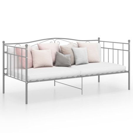 vidaXL Estructura de sofá cama metal gris 90x200 cm