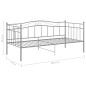 vidaXL Estructura de sofá cama metal gris 90x200 cm