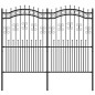 vidaXL Valla de jardín con punta de lanza acero recubierto negro 222cm vidaXL Valla de jardín con punta de lanza acero recubierto negro 222cm