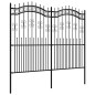 vidaXL Valla de jardín con punta de lanza acero recubierto negro 222cm vidaXL Valla de jardín con punta de lanza acero recubierto negro 222cm