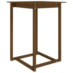 vidaXL Mesa alta de bar madera maciza de pino marrón miel 80x80x110 cm