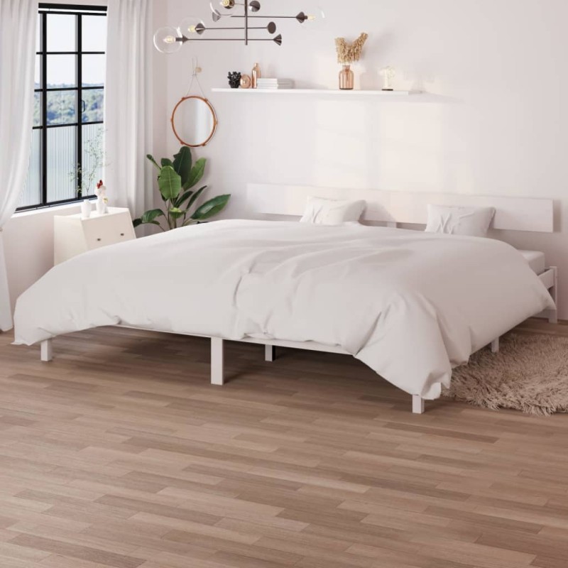 vidaXL Estructura de cama madera maciza de pino blanco 200x200 cm