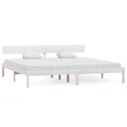 vidaXL Estructura de cama madera maciza de pino blanco 200x200 cm