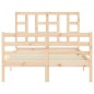 vidaXL Estructura de cama de matrimonio con cabecero madera maciza vidaXL Estructura de cama de matrimonio con cabecero madera maciza