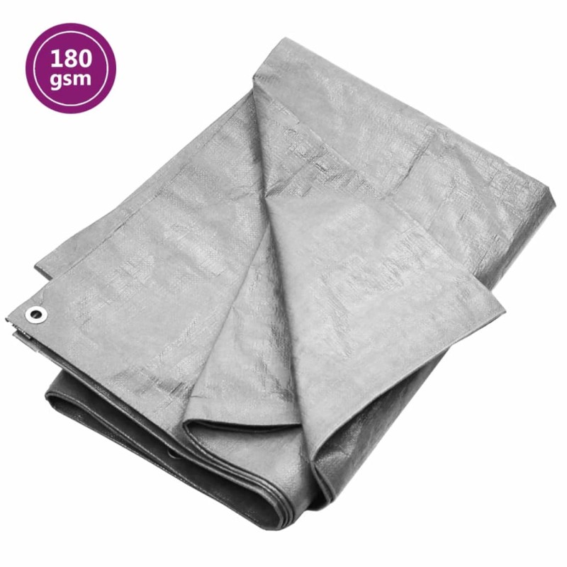 vidaXL Lona HDPE gris 180 g/m² 4x6 m vidaXL Lona HDPE gris 180 g/m² 4x6 m
