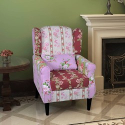 vidaXL Sillón con diseño de retales de tela 