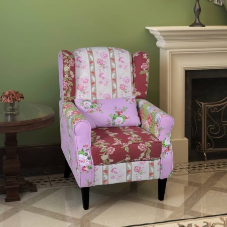 vidaXL Sillón con diseño de retales de tela 