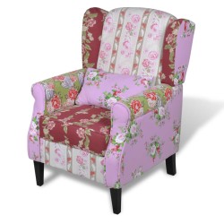 vidaXL Sillón con diseño de retales de tela 