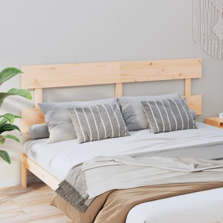 vidaXL Cabecero de cama madera maciza de pino gris 204x3x81 cm