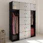 vidaXl Armario modular 14 compartimentos negro y blanco 37x146x180,5cm vidaXl Armario modular 14 compartimentos negro y blanco 37x146x180,5cm