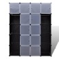 vidaXl Armario modular 14 compartimentos negro y blanco 37x146x180,5cm vidaXl Armario modular 14 compartimentos negro y blanco 37x146x180,5cm