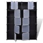 vidaXl Armario modular 14 compartimentos negro y blanco 37x146x180,5cm vidaXl Armario modular 14 compartimentos negro y blanco 37x146x180,5cm