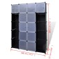 vidaXl Armario modular 14 compartimentos negro y blanco 37x146x180,5cm vidaXl Armario modular 14 compartimentos negro y blanco 37x146x180,5cm