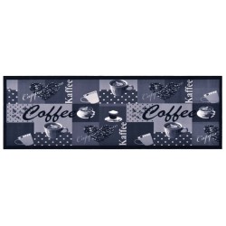 vidaXL Alfombra de cocina lavable Coffee azul 45x150 cm