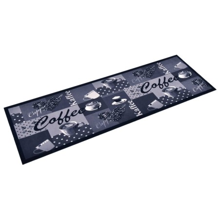 vidaXL Alfombra de cocina lavable Coffee azul 45x150 cm