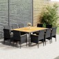 vidaXL Juego de comedor de jardín 11 piezas ratán sintético gris vidaXL Juego de comedor de jardín 11 piezas ratán sintético gris