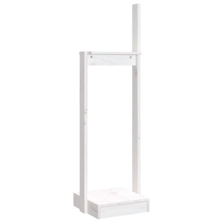 vidaXL Soporte para leña madera maciza de pino blanco 33,5x30x110 cm