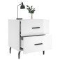 vidaXL Mesita noche 2 uds madera ingeniería blanco brillo 40x35x47,5cm vidaXL Mesita noche 2 uds madera ingeniería blanco brillo 40x35x47,5cm