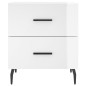 vidaXL Mesita noche 2 uds madera ingeniería blanco brillo 40x35x47,5cm vidaXL Mesita noche 2 uds madera ingeniería blanco brillo 40x35x47,5cm