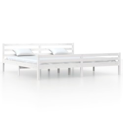 vidaXL Estructura de cama madera maciza blanco Super King 180x200 cm