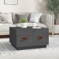 vidaXL Mesa de centro de madera maciza de pino gris 60x53x35 cm