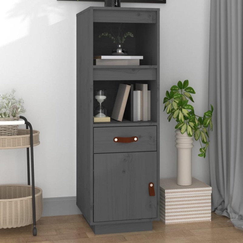vidaXL Aparador alto de madera maciza de pino gris 34x40x108,5 cm vidaXL Aparador alto de madera maciza de pino gris 34x40x108,5 cm