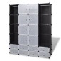 vidaXl Armario modular 18 compartimentos negro y blanco 37x146x180,5cm vidaXl Armario modular 18 compartimentos negro y blanco 37x146x180,5cm