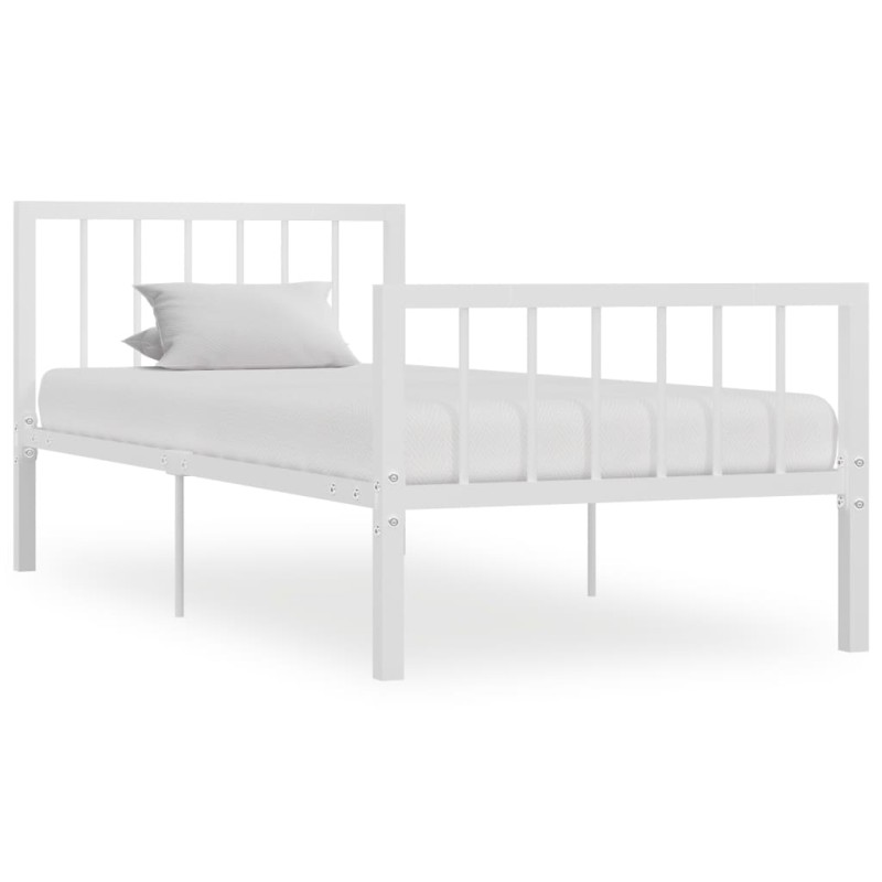vidaXL Estructura de cama de metal blanco 100x200 cm vidaXL Estructura de cama de metal blanco 100x200 cm