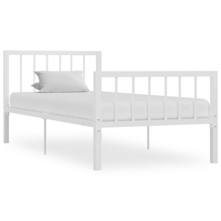 vidaXL Estructura de cama de metal blanco 100x200 cm