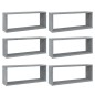 vidaXL Estantes cúbicos de pared 6 uds madera gris Sonoma 60x15x23 cm vidaXL Estantes cúbicos de pared 6 uds madera gris Sonoma 60x15x23 cm