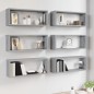 vidaXL Estantes cúbicos de pared 6 uds madera gris Sonoma 60x15x23 cm vidaXL Estantes cúbicos de pared 6 uds madera gris Sonoma 60x15x23 cm