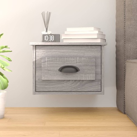 vidaXL Mesita de noche de pared color gris Sonoma 41,5x36x28 cm