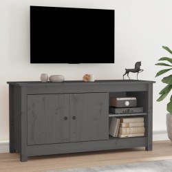 vidaXL Mueble de TV de madera maciza de pino gris 103x36,5x52 cm