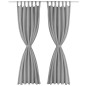 vidaXL Cortinas de micro-raso con bucles 2 unidades 140x245 cm gris vidaXL Cortinas de micro-raso con bucles 2 unidades 140x245 cm gris