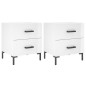 vidaXL Mesita noche 2 uds madera ingeniería blanco brillo 40x35x47,5cm vidaXL Mesita noche 2 uds madera ingeniería blanco brillo 40x35x47,5cm