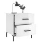 vidaXL Mesita noche 2 uds madera ingeniería blanco brillo 40x35x47,5cm vidaXL Mesita noche 2 uds madera ingeniería blanco brillo 40x35x47,5cm