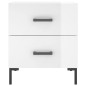 vidaXL Mesita noche 2 uds madera ingeniería blanco brillo 40x35x47,5cm vidaXL Mesita noche 2 uds madera ingeniería blanco brillo 40x35x47,5cm