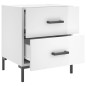 vidaXL Mesita noche 2 uds madera ingeniería blanco brillo 40x35x47,5cm vidaXL Mesita noche 2 uds madera ingeniería blanco brillo 40x35x47,5cm