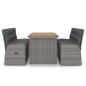vidaXL Set de comedor de jardín 9 pzas y cojines ratán sintético gris
