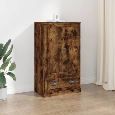 vidaXL Aparador de madera contrachapada roble ahumado 60x35,5x103,5 cm