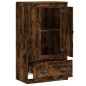 vidaXL Aparador de madera contrachapada roble ahumado 60x35,5x103,5 cm