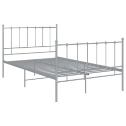 vidaXL Estructura de cama de metal gris 120x200 cm
