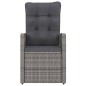 vidaXL Set de comedor de jardín 9 pzas y cojines ratán sintético gris