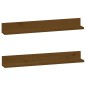 vidaXL Estantes de pared 2 uds madera de pino marrón miel 80x11x9 cm