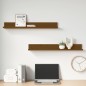 vidaXL Estantes de pared 2 uds madera de pino marrón miel 80x11x9 cm